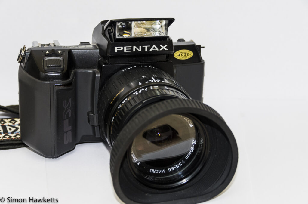 pentax sfxn front view with flash up