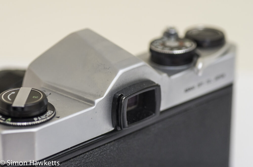 pentax spotmatic sp showing viewfinder without flash adaptor