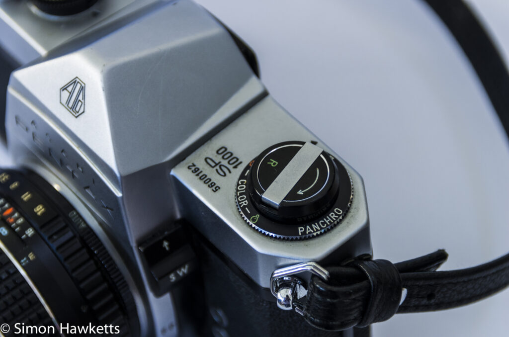 Pentax spotmatic sp1000 rewind lever and film type reminder