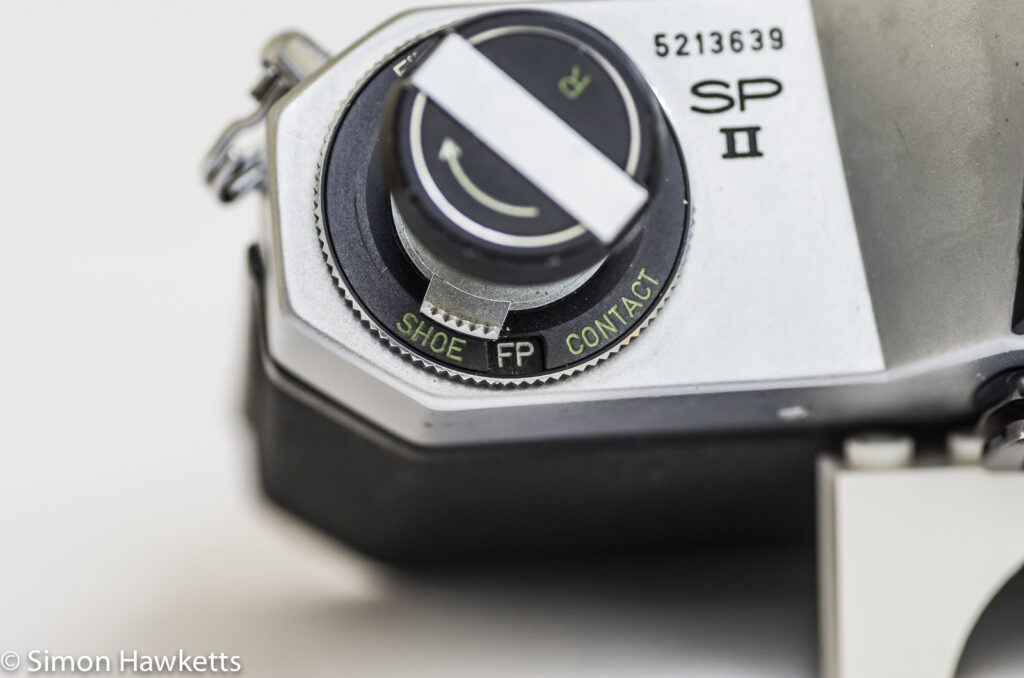 pentax spotmatic spii 35mm slr camera film type reminder and flash sync switch