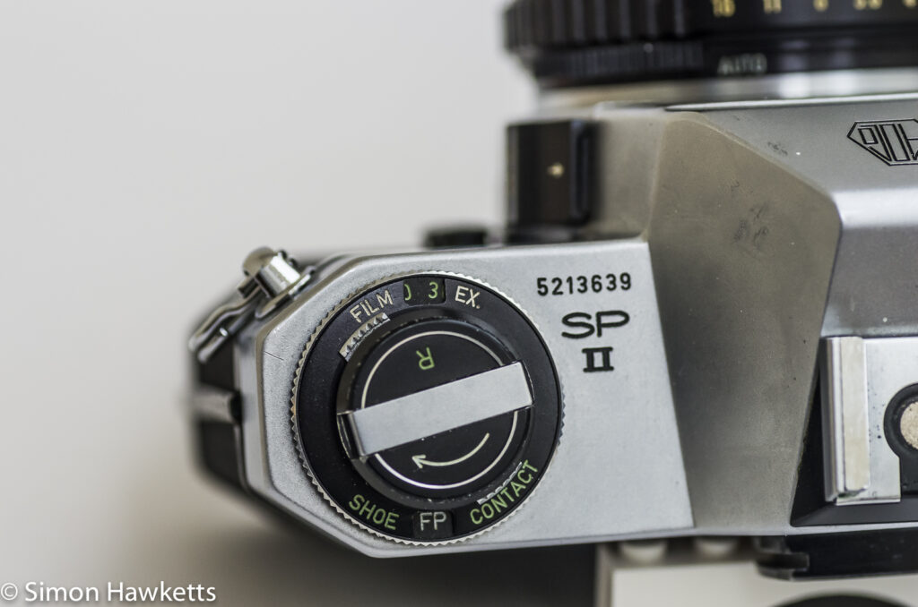 pentax spotmatic spii 35mm slr camera film type reminder and flash sync switch 3