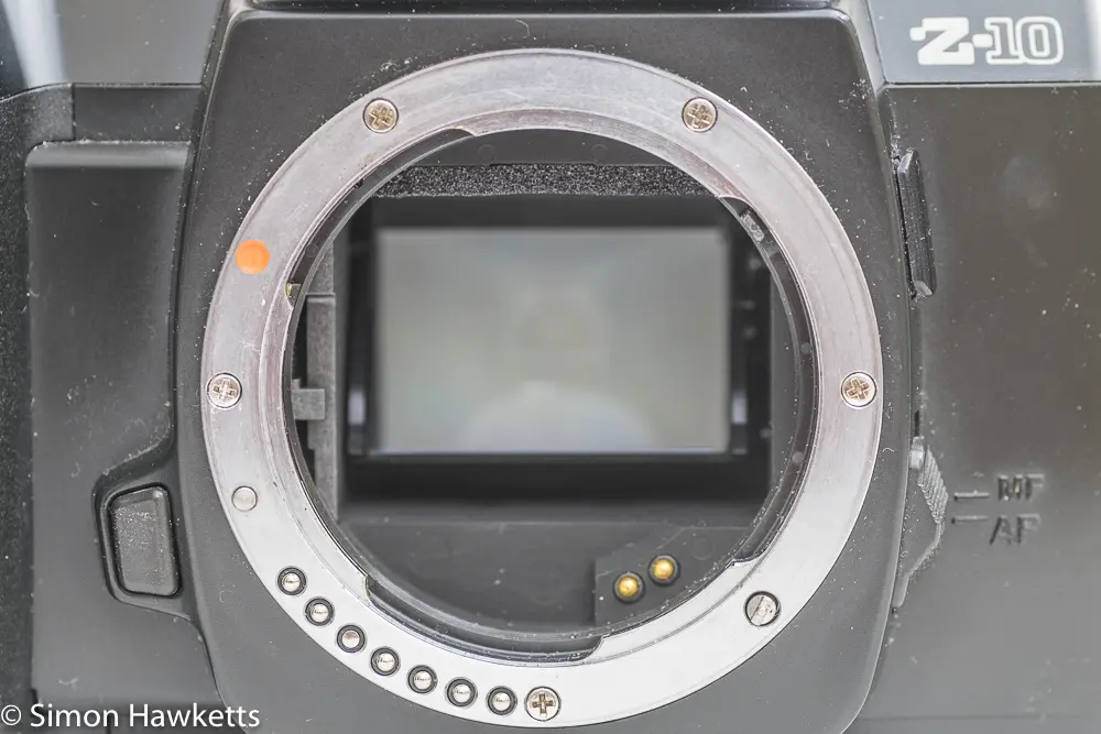 pentax z 10 35mm autofocus slr camera showing lens mount