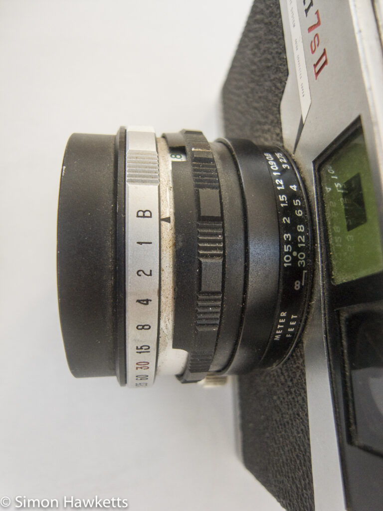 petri 7s ii rangefinder lens barrel with shutter speed adjustment