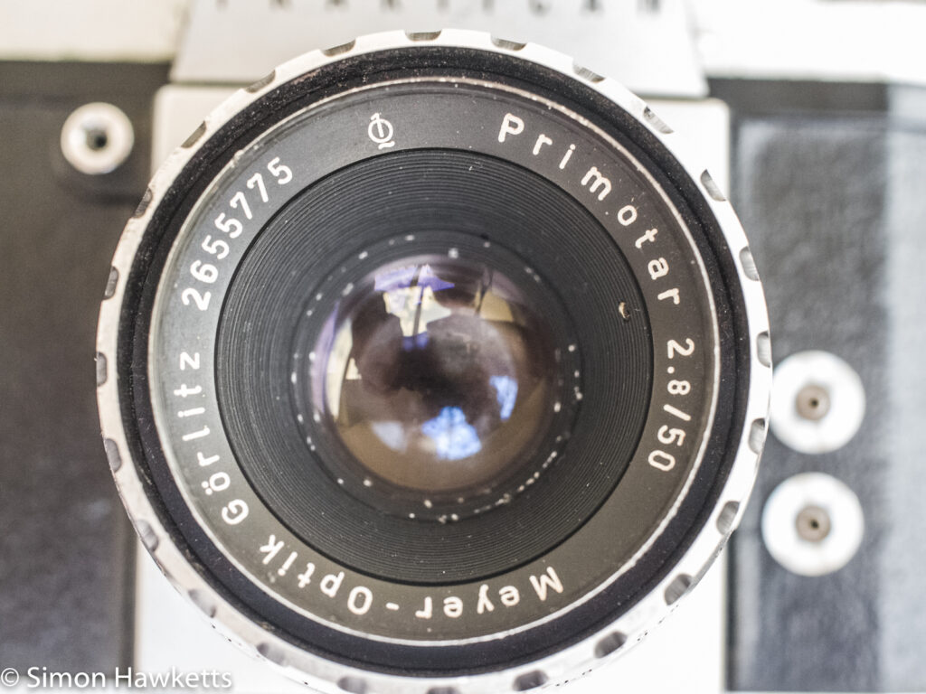 Praktica IV 35mm slr showing Meyer-Optik Primotar lens