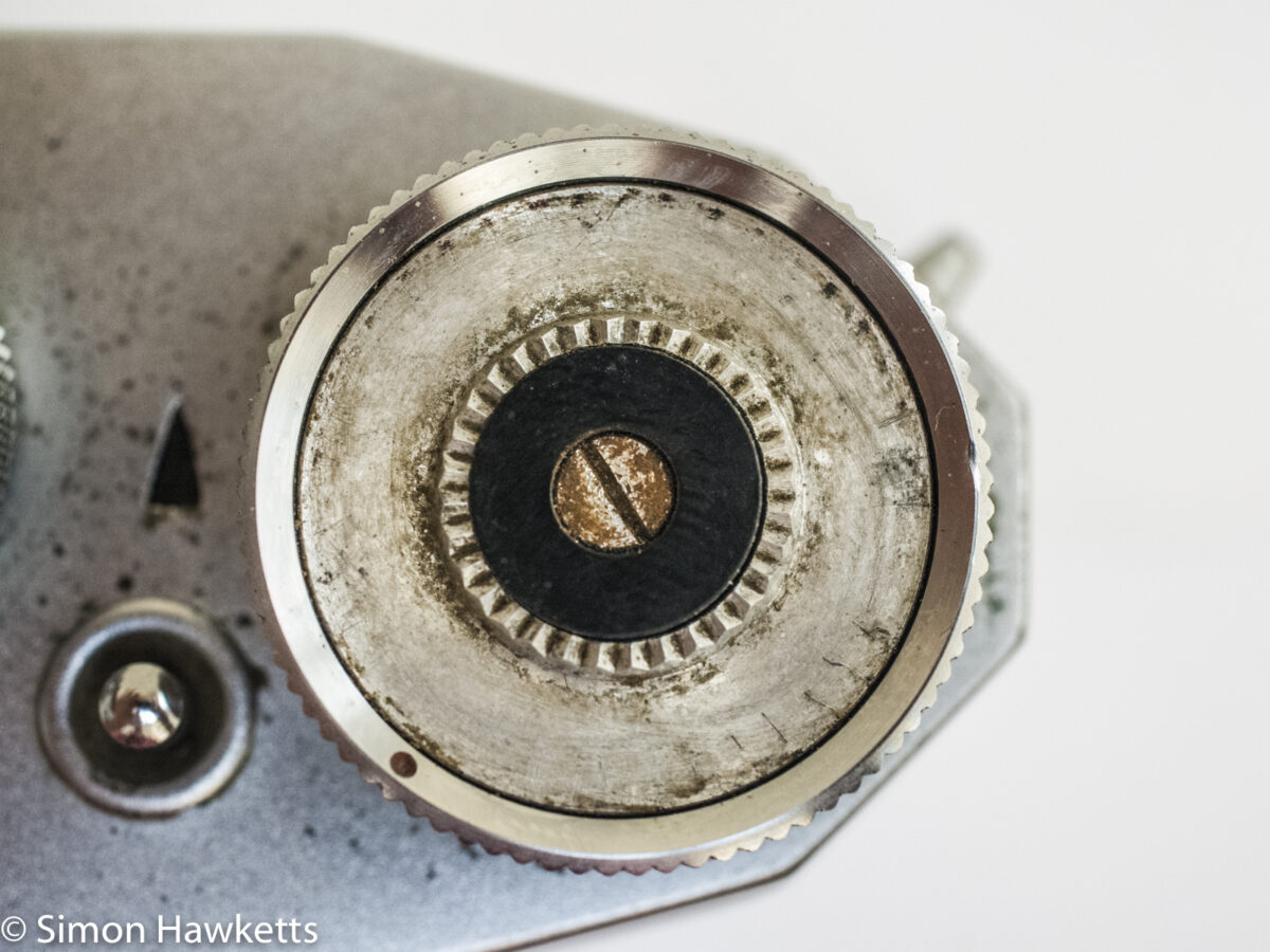 Praktica IV 35mm slr showing the frame counter