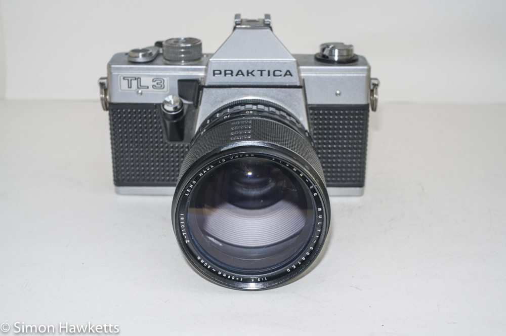 Praktica TL3 35mm camera front view with Sigma XQ lens