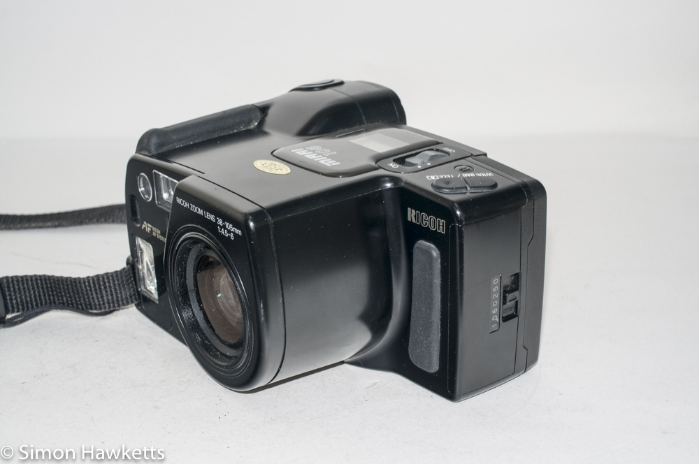 Ricoh Mirai 105 35mm slr camera - Side view showing film chamber door