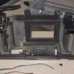 Ricoh singlex TLS strip down and repair - the camera body with front and shutter removed