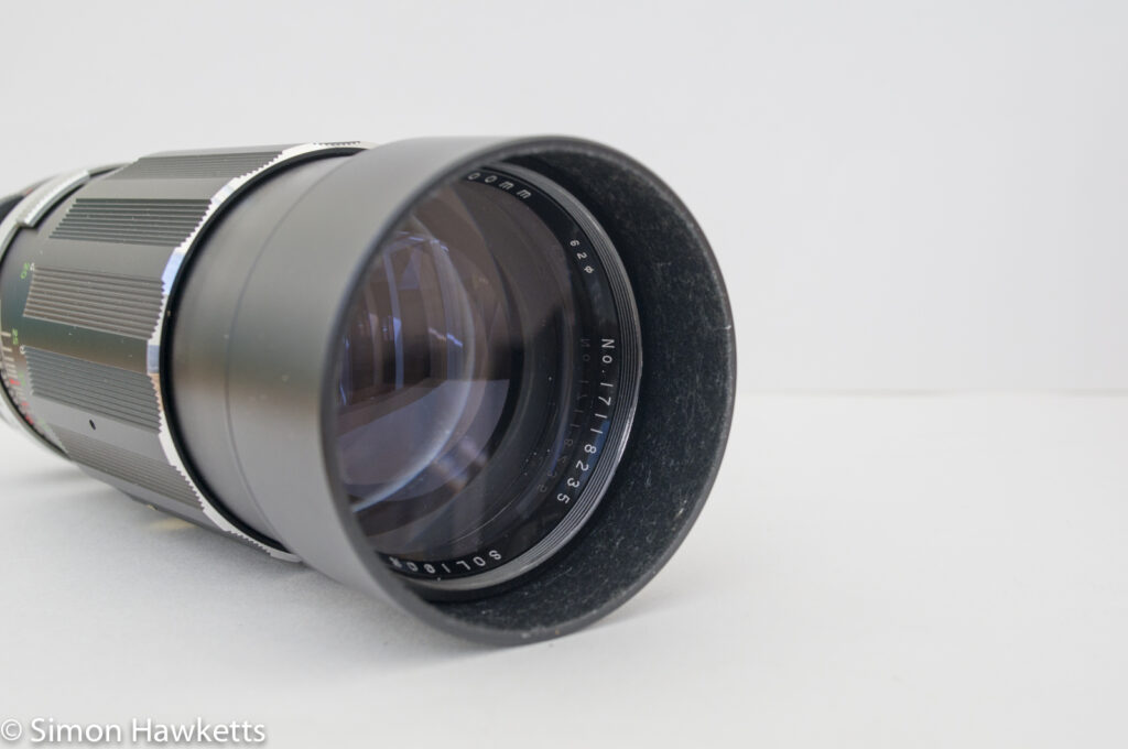 soligor 200mm f 3 5 built in lens hood