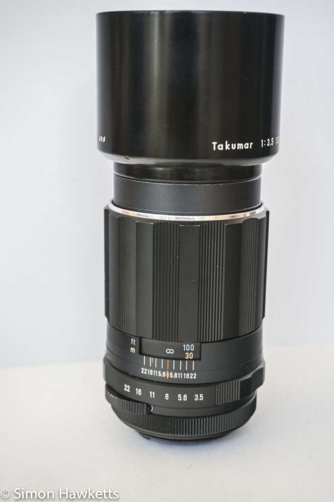 takumar 135 13 5 ready to fit on the camera