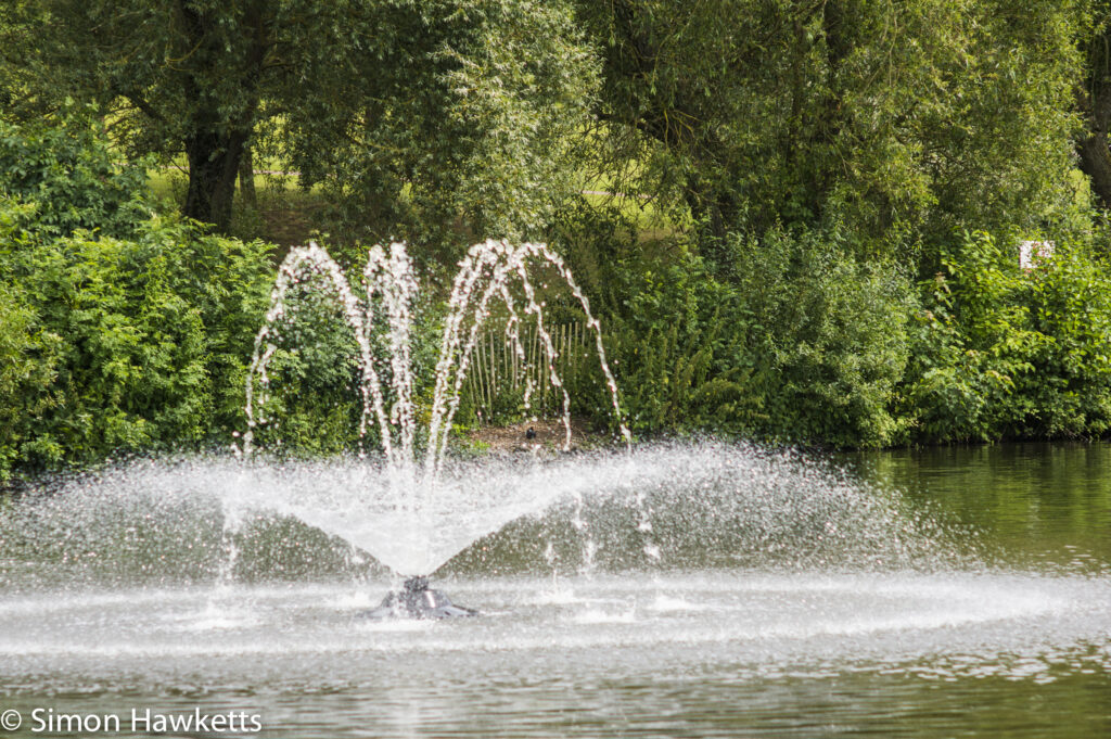 takumar 135 f 3 5 fountain in fairlands middle pond stevenage