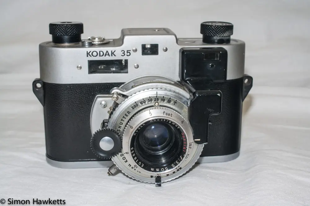 A picture of the Kodak 35 Rangefinder camera
