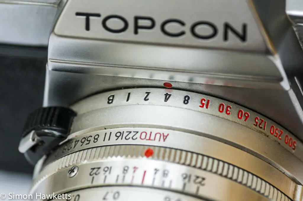 topcon unirex shutter speed and aperture