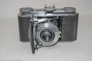 Voigtlander Vito 35mm folding camera - front view with lens extended