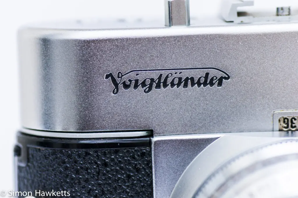 Voigtlander Vito B viewfinder camera showing voigtlander badge