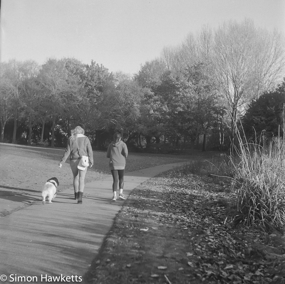 Weltaflex TLR camera sample pictures - two girls and their dog