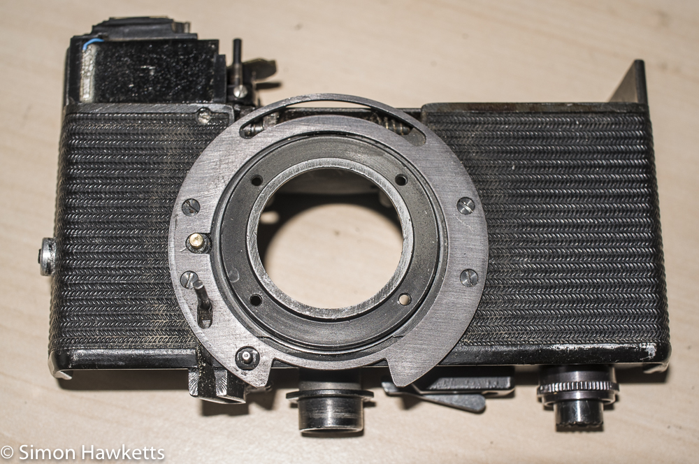 werra mat strip down and refurbishment camera body with shutter lens removed