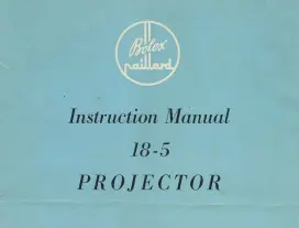 A scan of the cover of the Bolex 18-5 8mm projector instruction manual