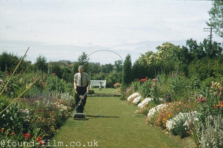 Mowing the lawn