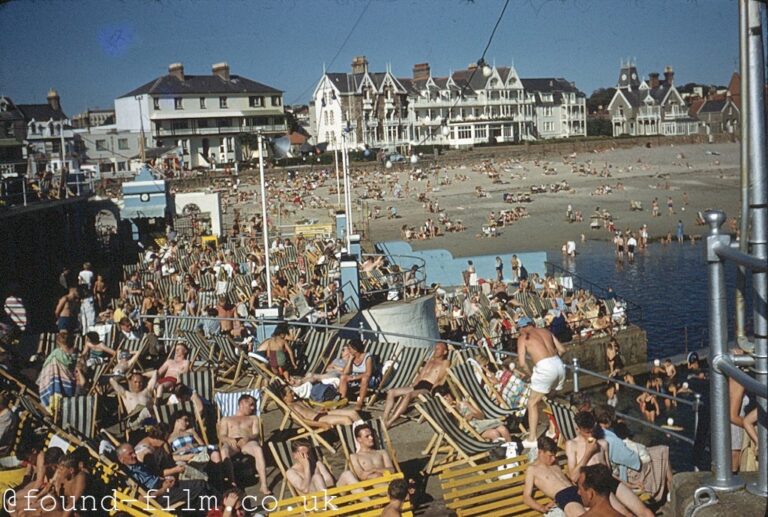 Packed summertime beach