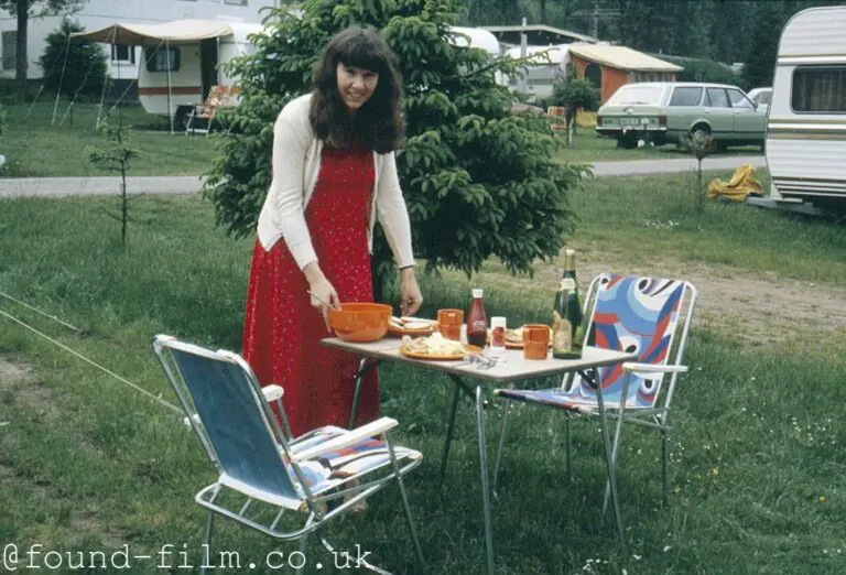 Preparing dinner during a camping holiday