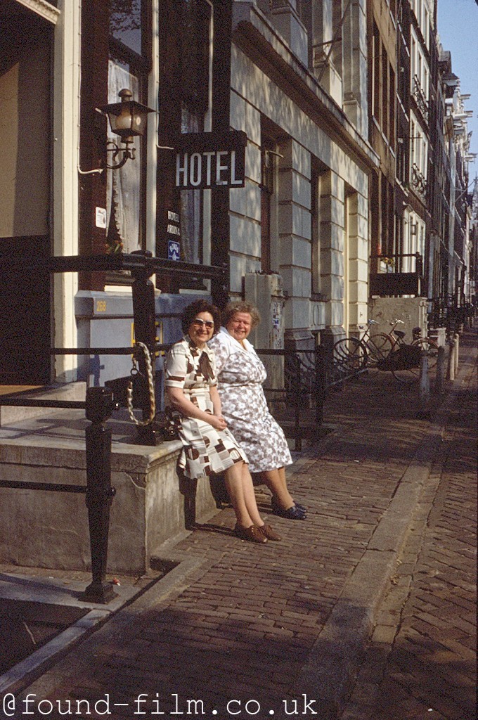 Two ladies outside a hotel - May 1976