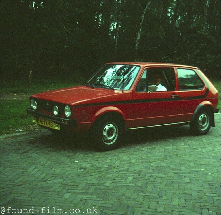 Volkswagen Golf in red.