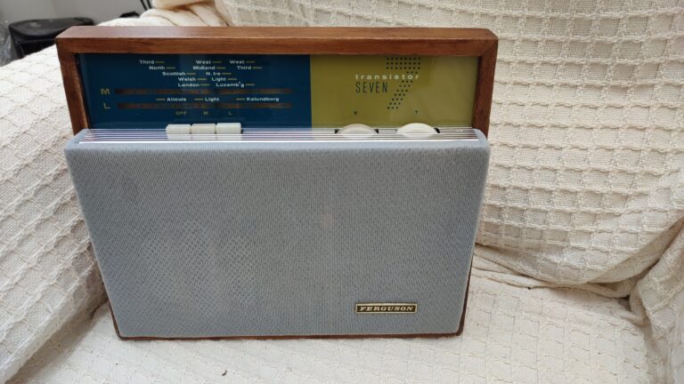 An image of a Ferguson radio after a refurbishment and repair attempt