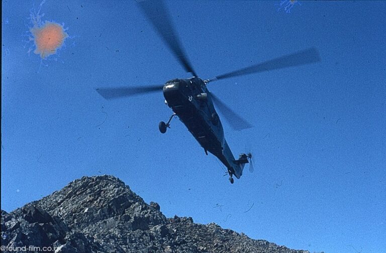 A mountain rescue helicopter