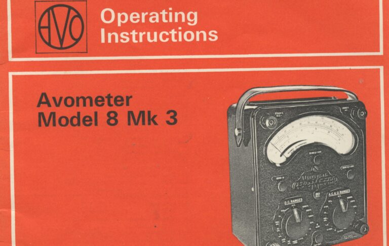 An image of the front page of the Avo Model 8 Mk 3 hand book.