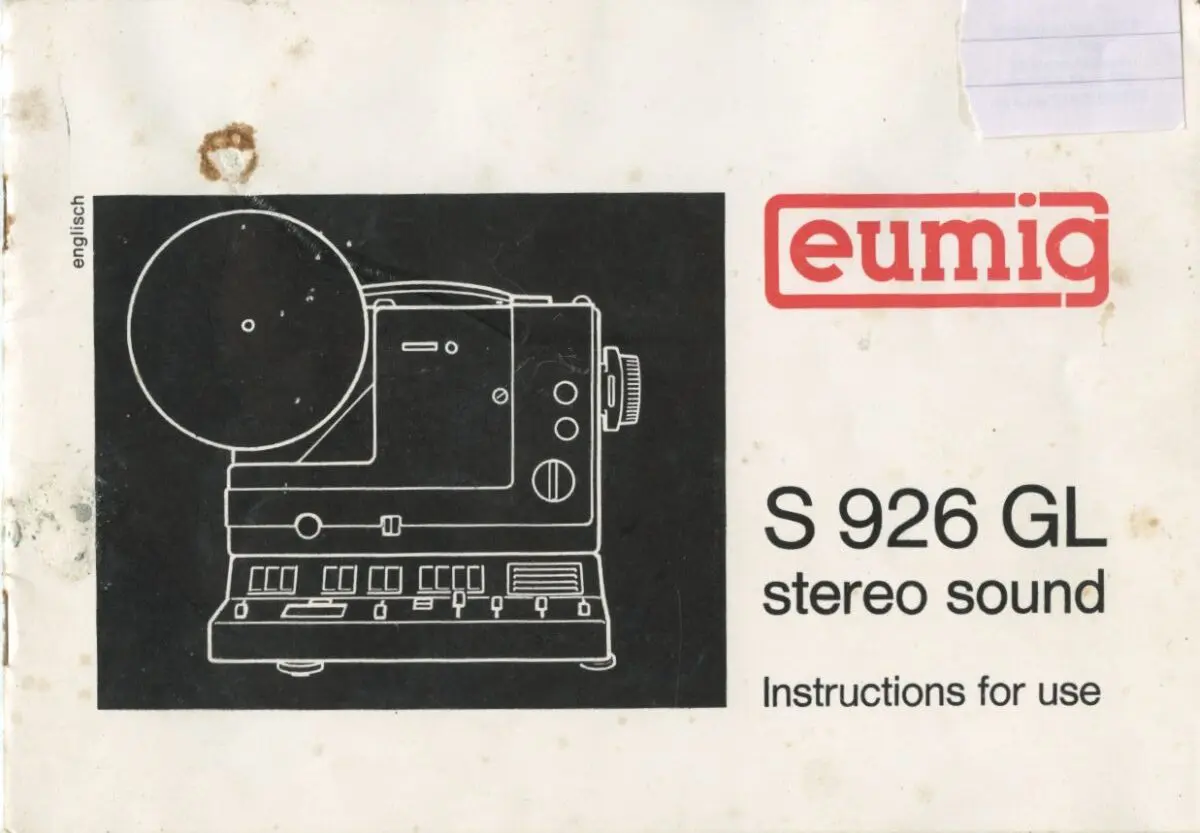 Front cover of the Eumig S 926 GL manual