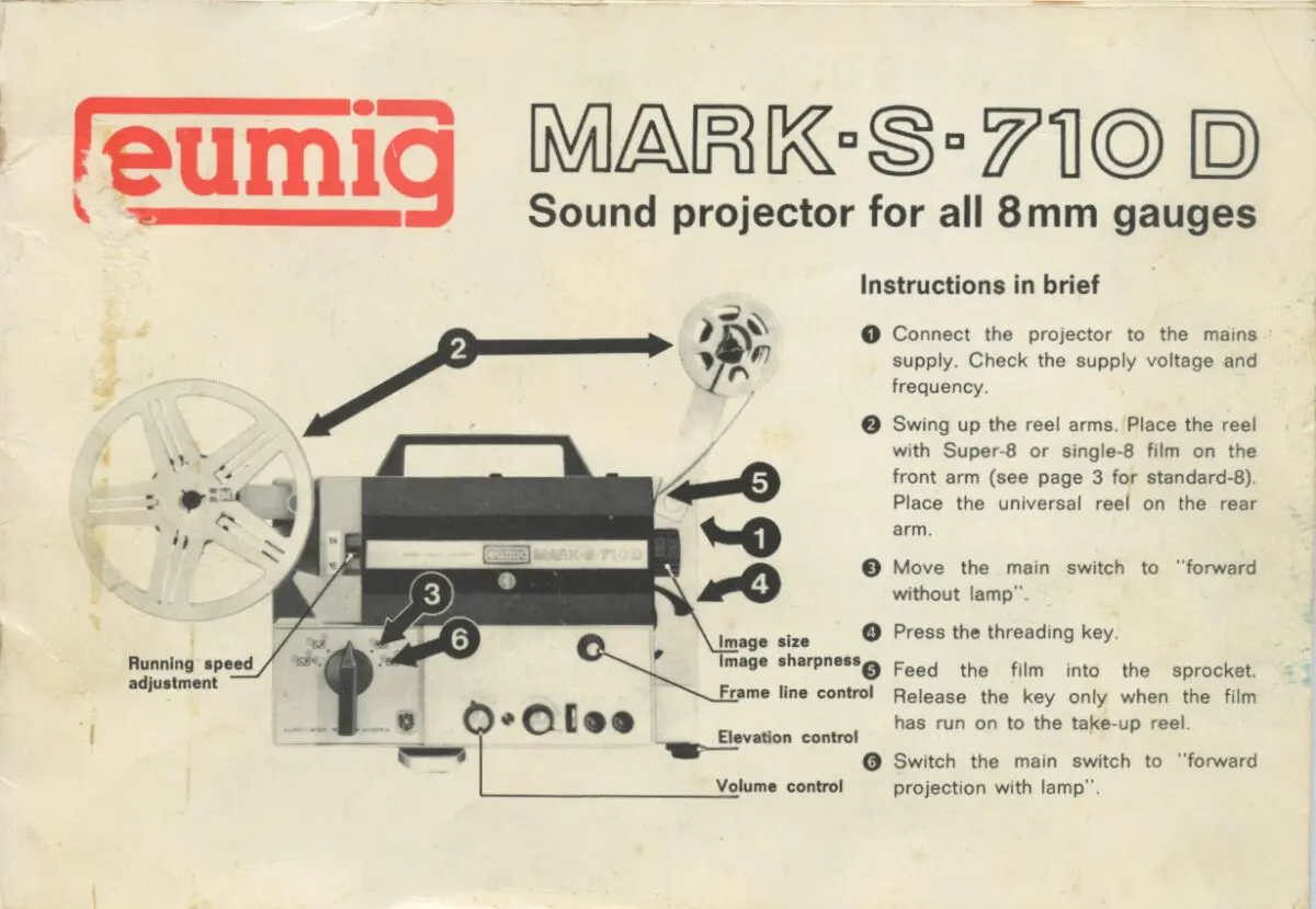 The cover of the Eumig Mark-S-710D sound projector manual