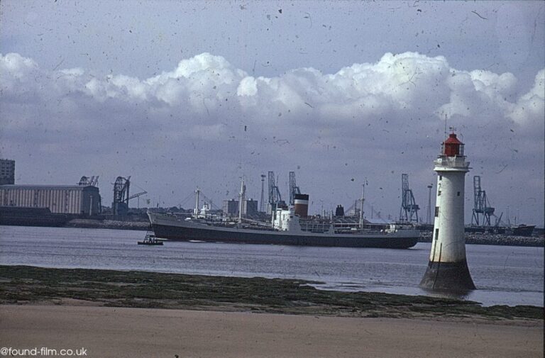 A 35mm colour slide of Liverpool Docks that was taken in 1973